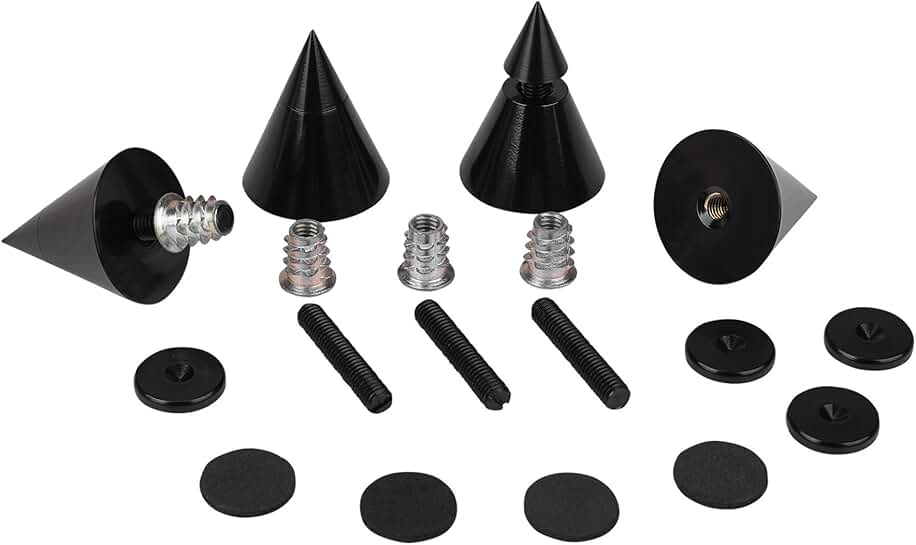 Set of four black speaker spikes