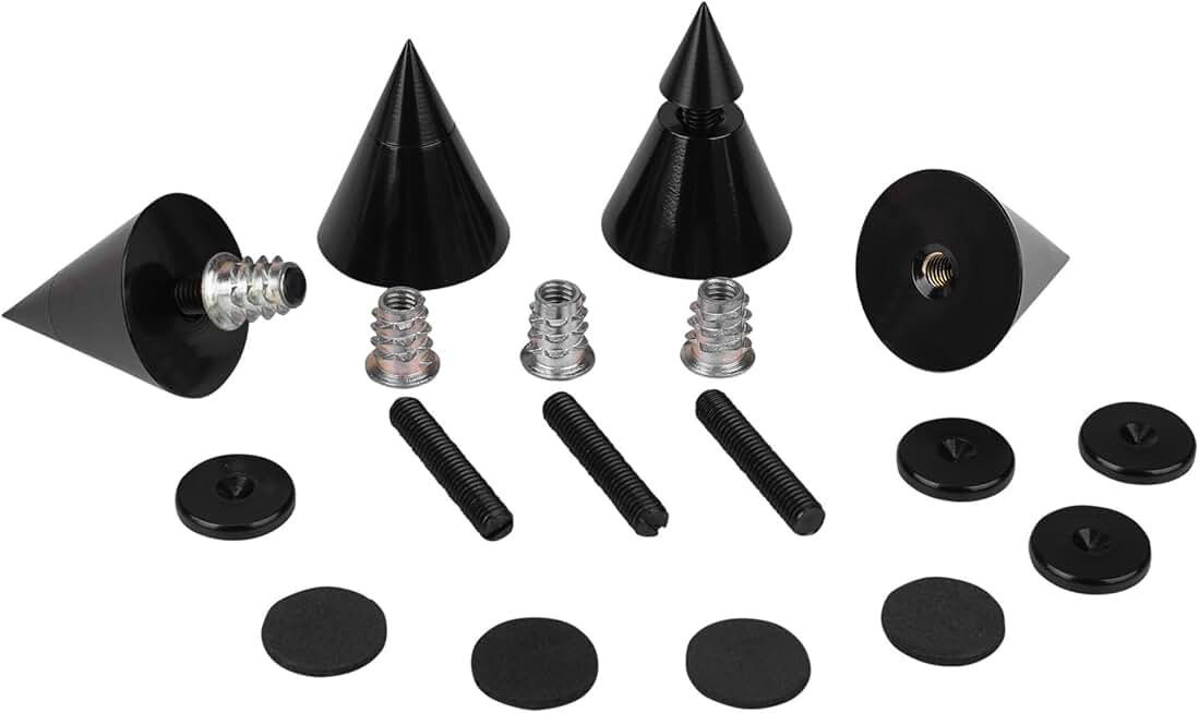 Set of four black speaker spikes