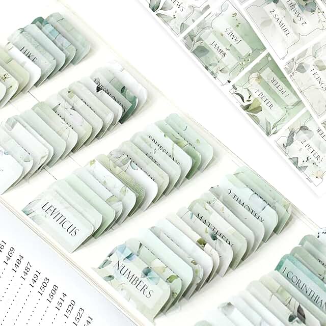 Large Print Laminated Bible Tabs with Index and Bookmark