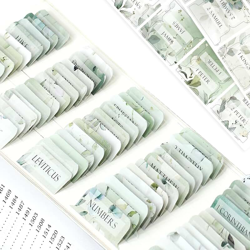 Large Print Laminated Bible Tabs with Index and Bookmark