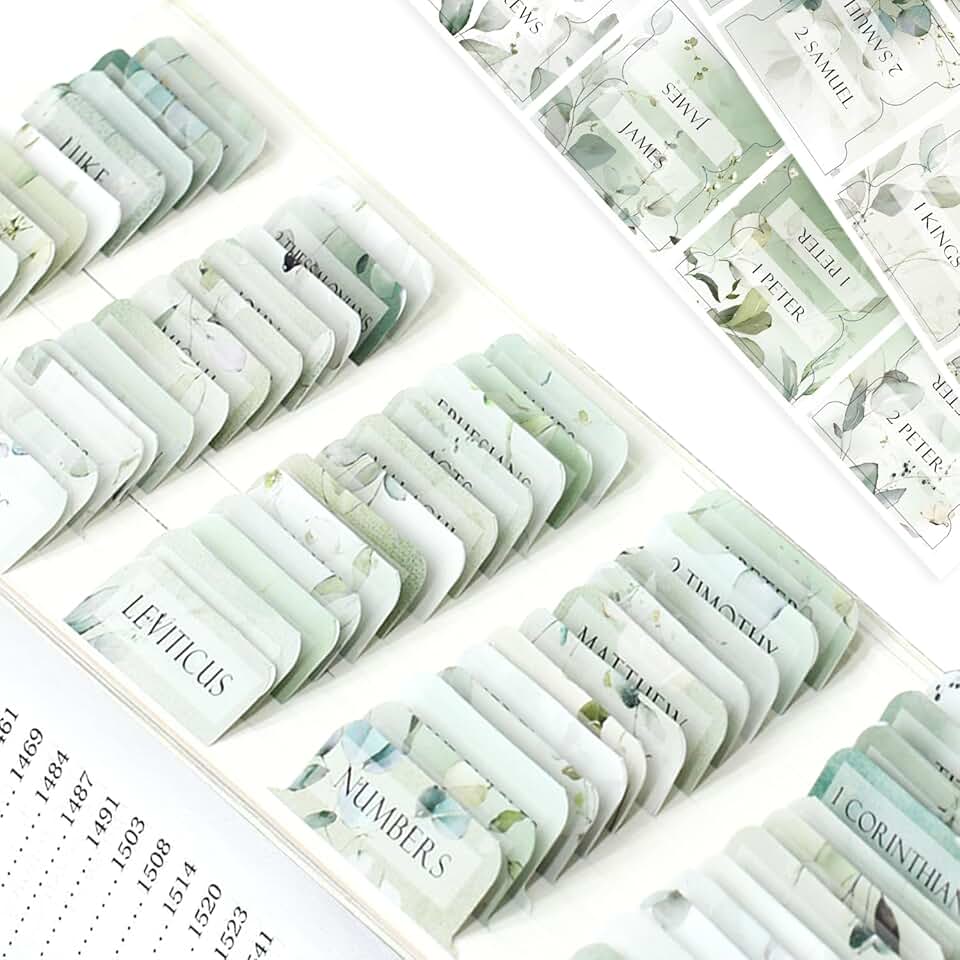 Large Print Laminated Bible Tabs with Index and Bookmark