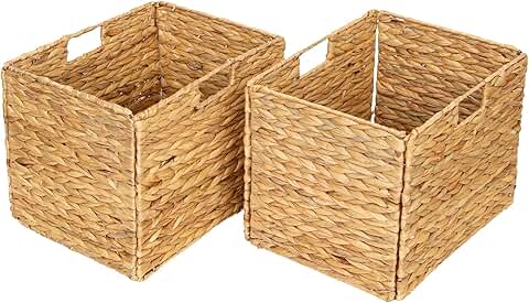 Set of Two Handmade Woven Storage Baskets