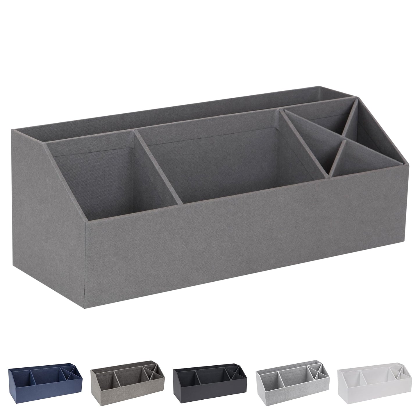 Durable 7-Compartment Desk Organizer in Grey