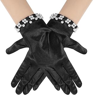Wrist Length Satin Gloves for Women, Bridal and Evening Wear