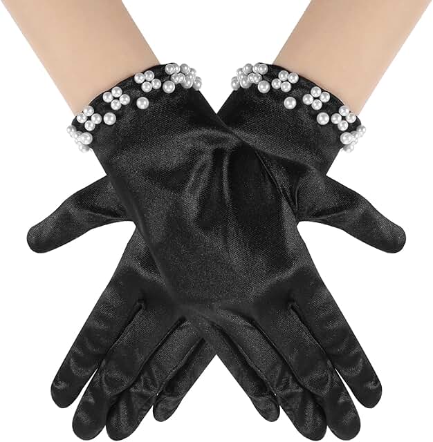 Wrist Length Satin Gloves for Women, Bridal and Evening Wear