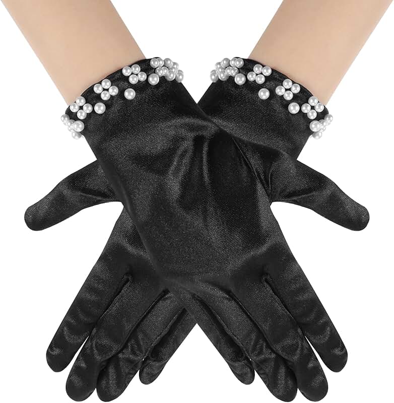 Wrist Length Satin Gloves for Women, Bridal and Evening Wear