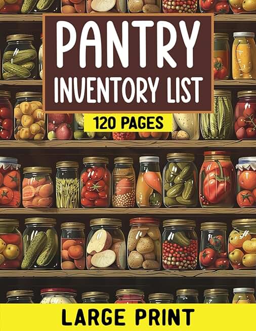 Pantry Inventory List and Food Tracker in Large Print