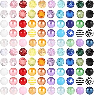 100 colorful 20mm acrylic beads for DIY jewelry and pens