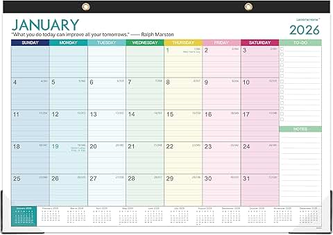 2026 Desk Calendar with Large Ruled Blocks