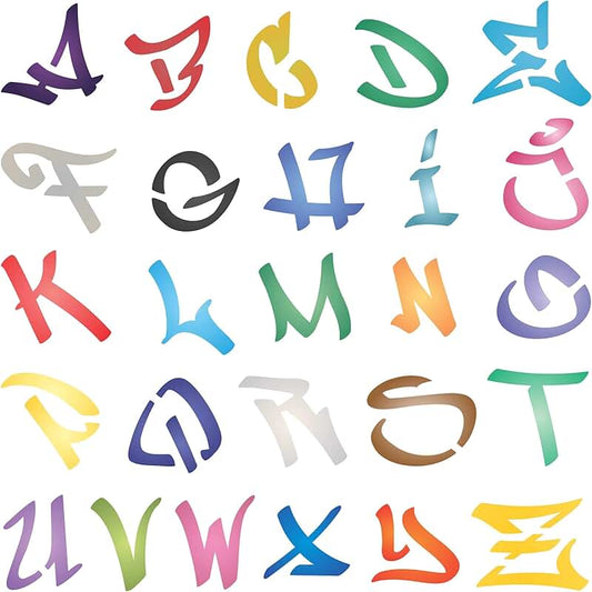 1.5 Inch Graffiti Letter Stencil, 8.5 x 8.5 Inch Uppercase Alphabet