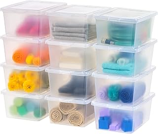 12 Clear Stackable Storage Bins with Lids