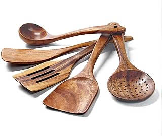 5-Piece Wooden Utensil Set for Cooking