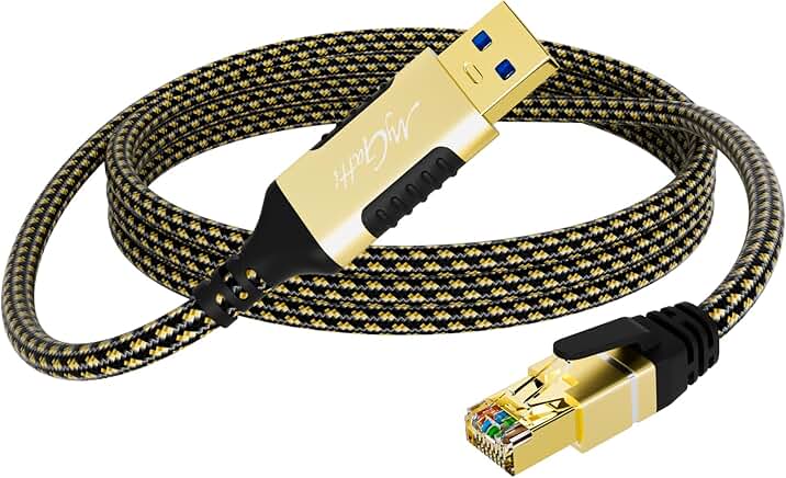 75 ft USB-A to Ethernet LAN Cable, 1Gbps, Shielded