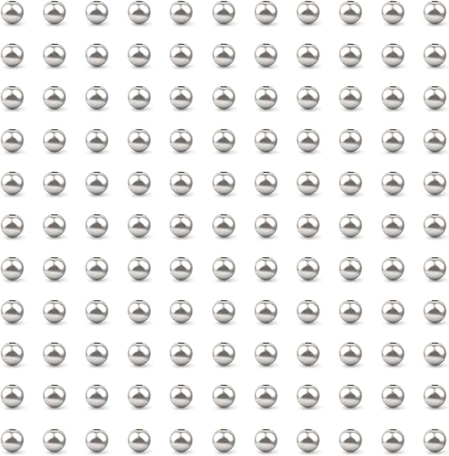 50pcs 3mm Sterling Silver Beads for Jewelry Making