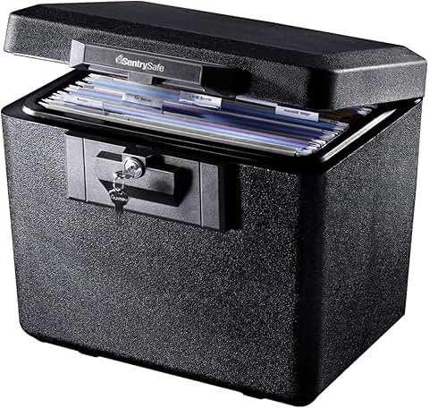Fireproof Document Safe with Key Lock, 0.61 Cu Ft