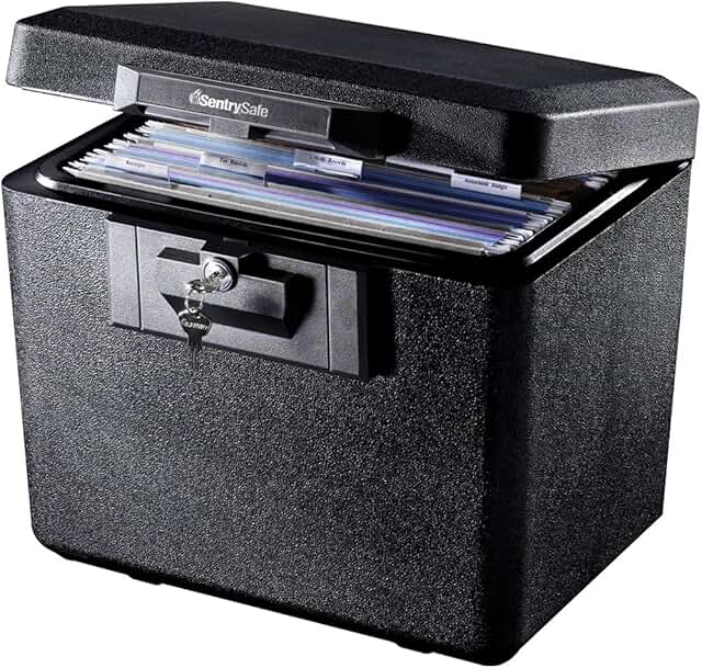 Fireproof Document Safe with Key Lock, 0.61 Cu Ft