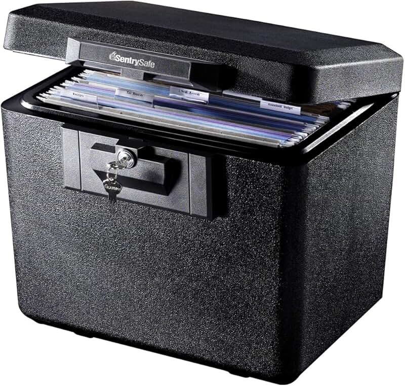 Fireproof Document Safe with Key Lock, 0.61 Cu Ft