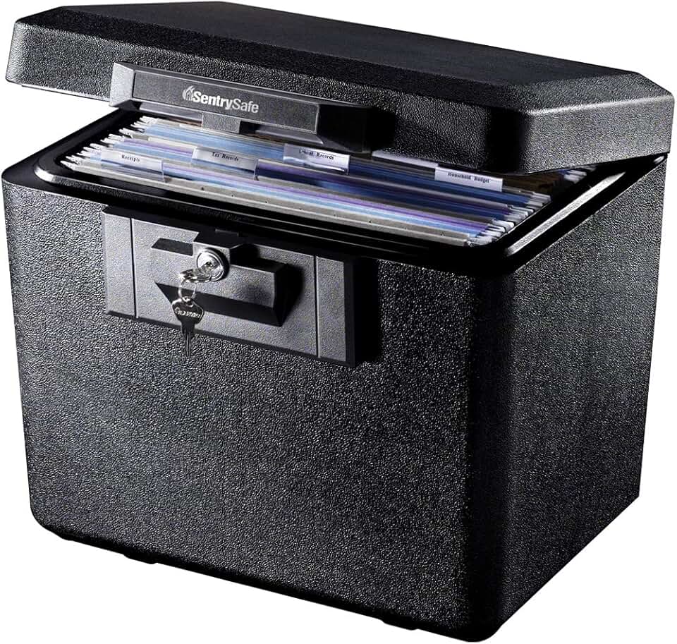 Fireproof Document Safe with Key Lock, 0.61 Cu Ft