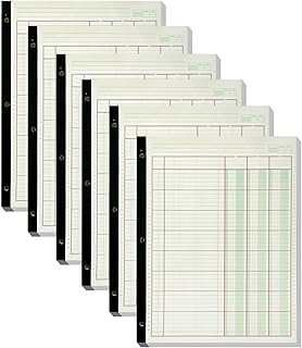 Six 312-Sheet Columnar Ledger Books
