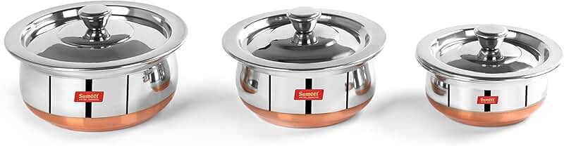 Stainless Steel Copper Bottom 3-Piece Cookware Set