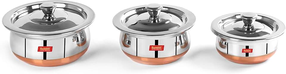 Stainless Steel Copper Bottom 3-Piece Cookware Set