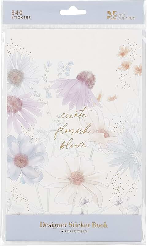 Wildflowers Sticker Book with 340 Colorful Stickers