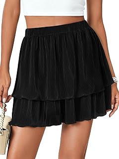 Women's Summer High Waist Ruffle Flared Mini Skirt