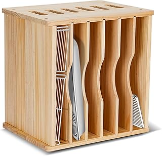 7-Layer Wooden Cookie Sheet Organizer for Cabinets and Countertops