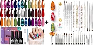 Halloween Gel Nail Polish Set with 20 Fall Colors and Art Tools