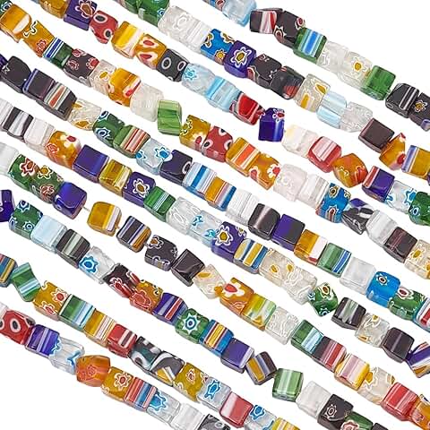 650Pcs Assorted Millefiori Glass Beads for Jewelry Making