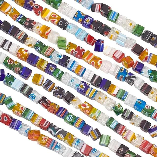 650Pcs Assorted Millefiori Glass Beads for Jewelry Making
