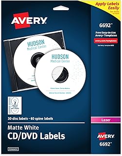 Matte White Printable CD Labels for Discs and Media