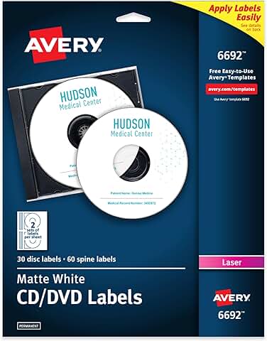 Matte White Printable CD Labels for Discs and Media