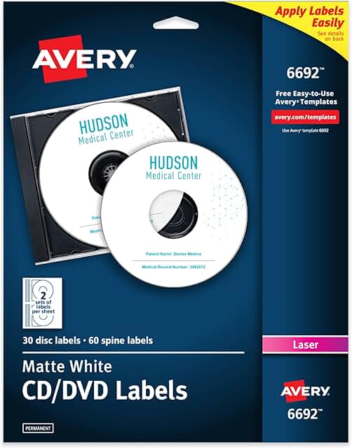 Matte White Printable CD Labels for Discs and Media