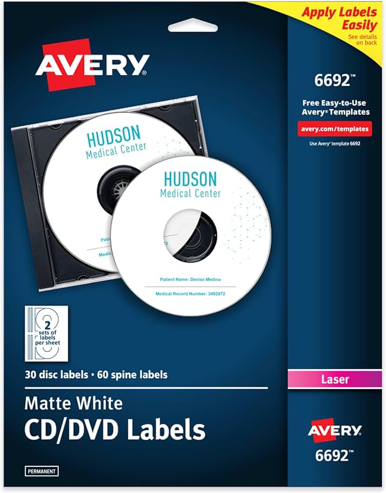 Matte White Printable CD Labels for Discs and Media