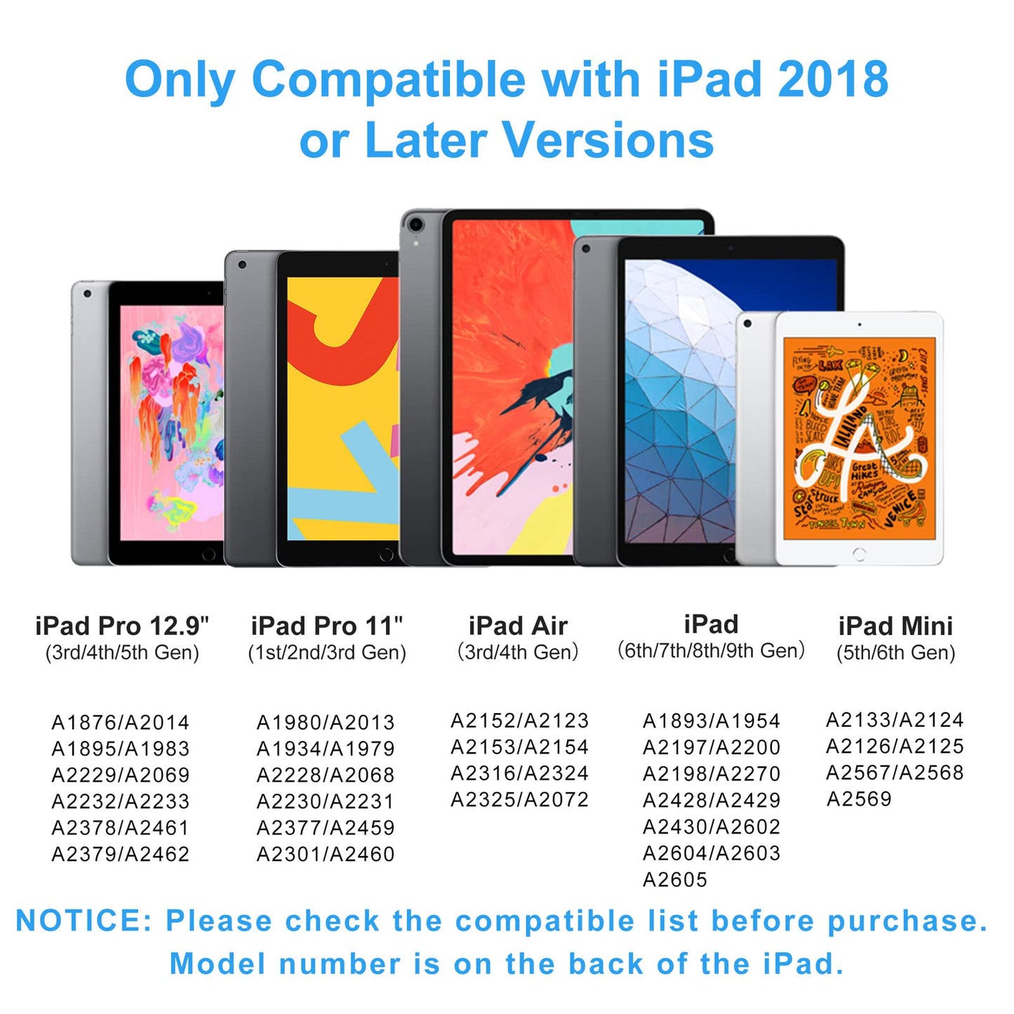 Stylus Pen for iPad with Palm Rejection, Active Pencil Compatible with (2018-2022) Apple iPad 9th/8th/7th/6th Gen, iPad Air 5th/4th/3rd Gen, iPad Pro 11 & 12.9 inch, iPad Mini 6th/5th Gen