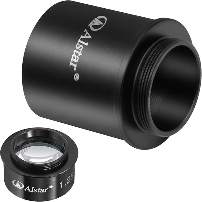 C Mount to 1.25-inch camera barrel adapter with reducer