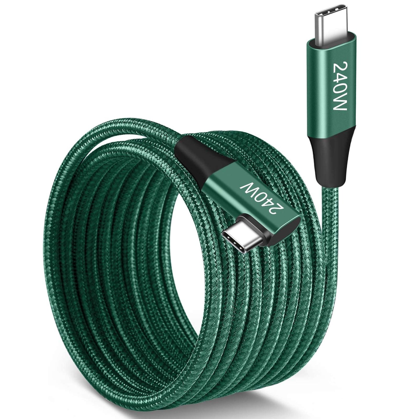 10ft Green 240W USB-C to USB-C Charging Cable