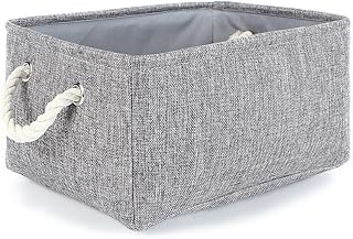 Medium Grey Fabric Storage Basket for Shelves