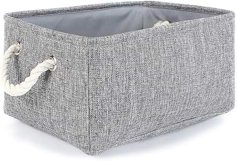 Medium Grey Fabric Storage Basket for Shelves