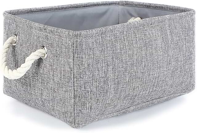 Medium Grey Fabric Storage Basket for Shelves