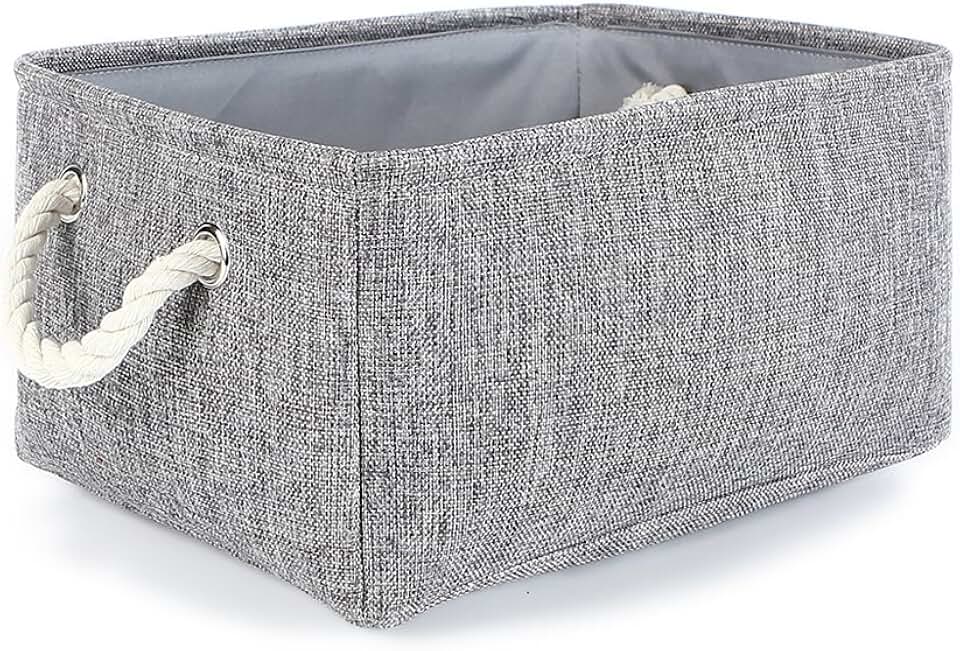 Medium Grey Fabric Storage Basket for Shelves