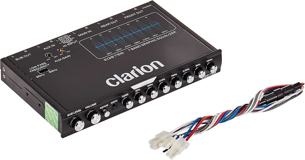 7-Band Car Audio Equalizer with Auxiliary Inputs