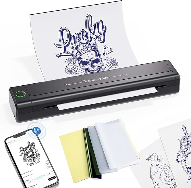 Wireless Tattoo Stencil Printer with Transfer Papers