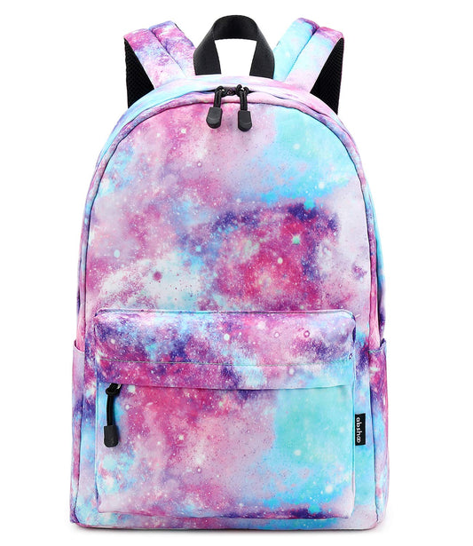 Galaxy Pink Water-Resistant Backpack for Teens and Women
