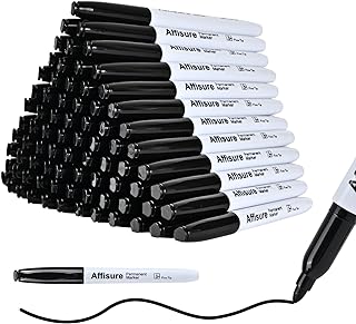 Bulk pack of 100 quick-drying waterproof permanent markers