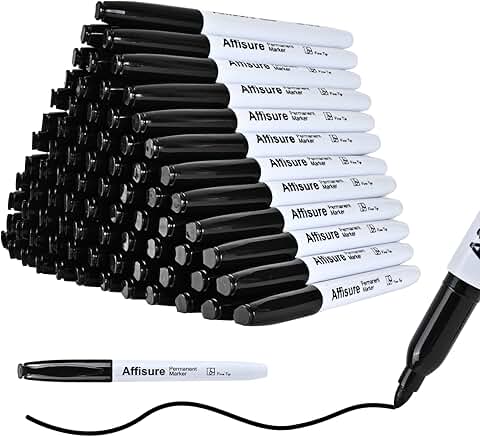 Bulk pack of 100 quick-drying waterproof permanent markers