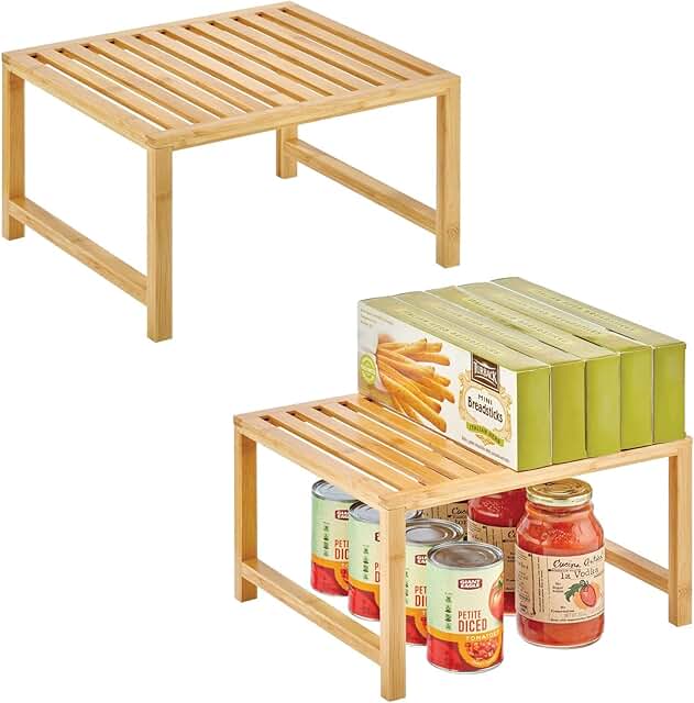 Wooden Stackable Storage Shelves for Kitchen and Pantry