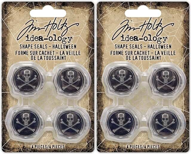 Halloween Skull and Crossbones Shape Seals (2 Packs)