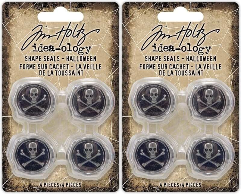 Halloween Skull and Crossbones Shape Seals (2 Packs)